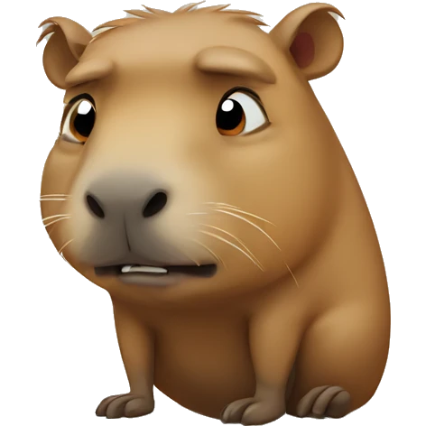 Capybara crying and being sad emoji