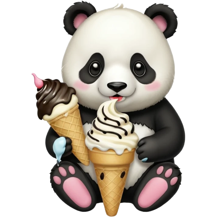 Panda eating ice cream emoji
