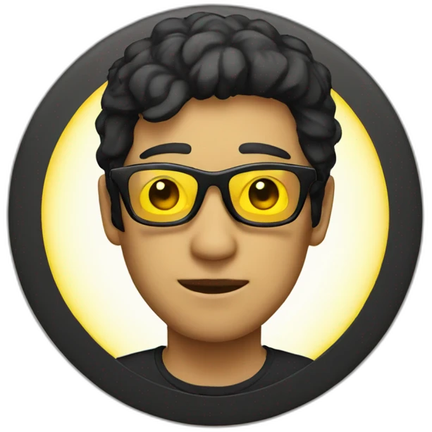 Man with yellow tinted glasses and black hair  emoji