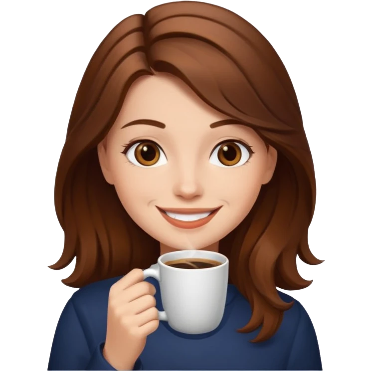 Ragazza che beve un caffè  emoji