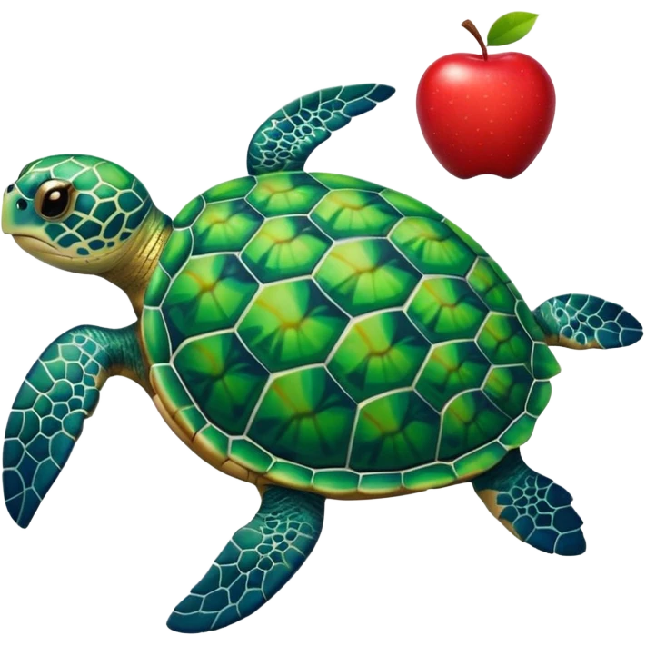 sea turtle, apple emoji emoji