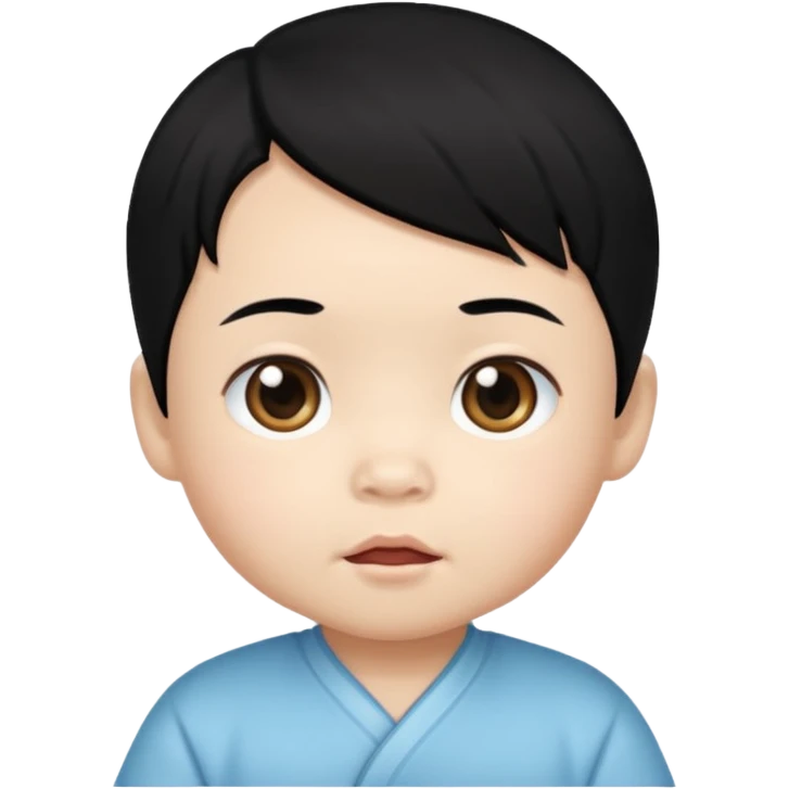 photorealistyc Chinese baby with black hair emoji