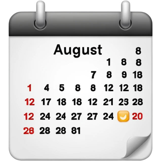 Emoji of calendar page for August 18 like📅 emoji