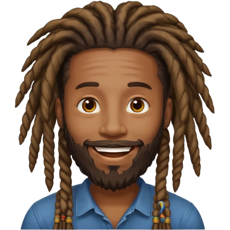 Black guy with dreadlocks and a beard emoji