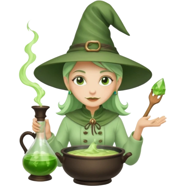 green witch cooking potion emoji