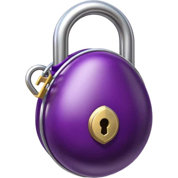 eggplant in chastity cage with padlock emoji