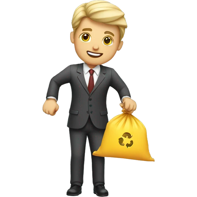 white business man throwing in trash emoji