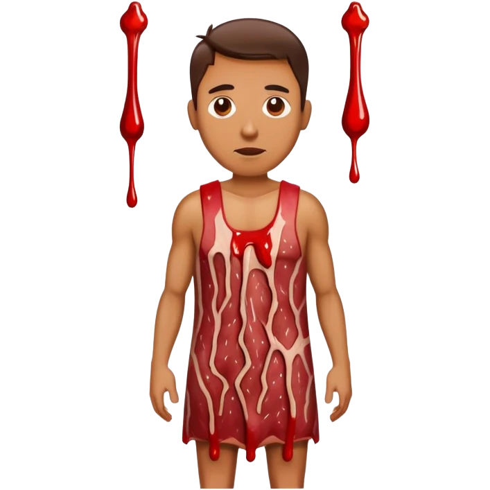 Man wearing a meat dress  emoji