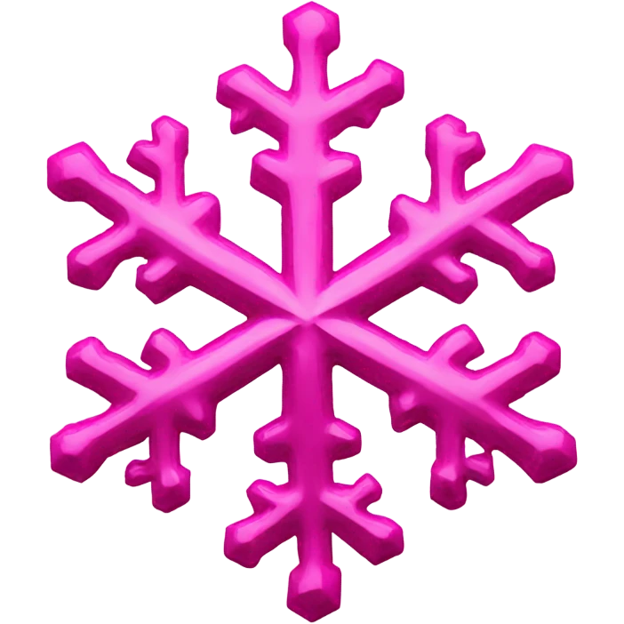 Hot pink crystallized snow flake emoji