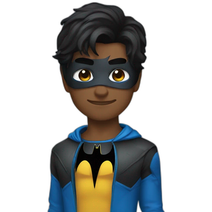 batman in clothes black with nightwing emoji
