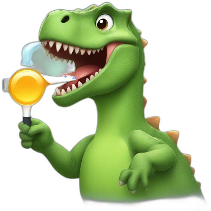 dinosaur taking his temperature emoji