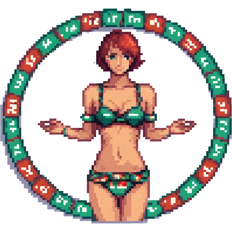 Beautiful abs, with a roulette wheel forming a loop around the waist, clear lines, easy to identify emoji