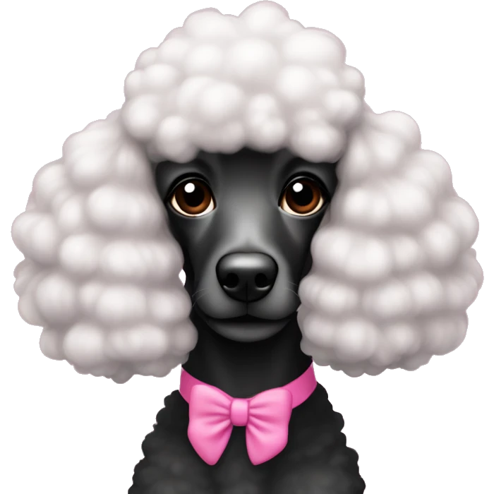 Crear un poodle negrito con un moñito rosado  emoji