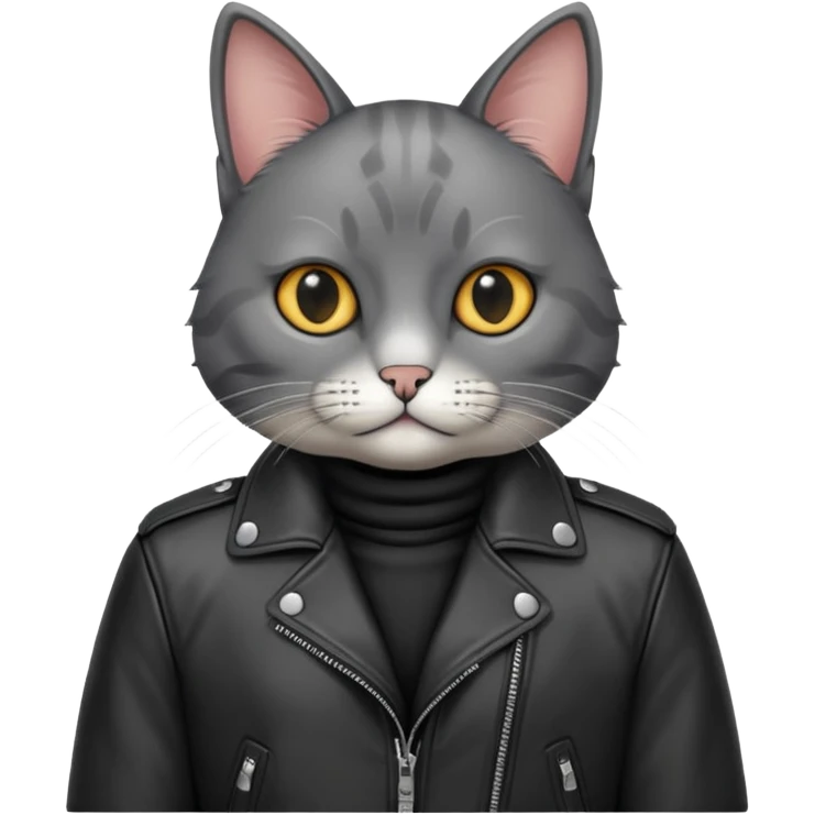 cat with leather jacket emoji