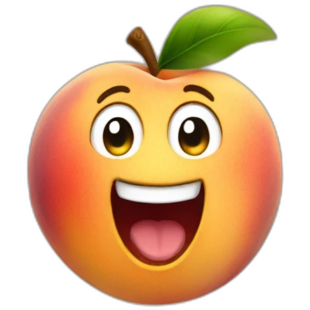 singing peach emoji