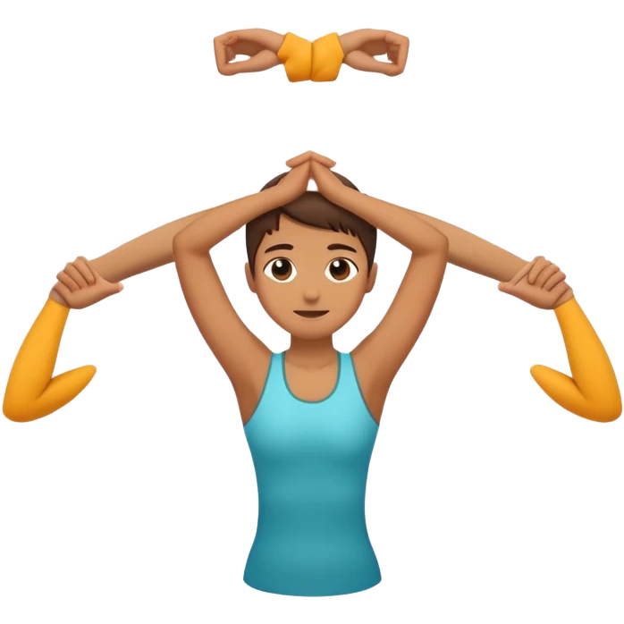 person doing bridge pose, arms extended emoji