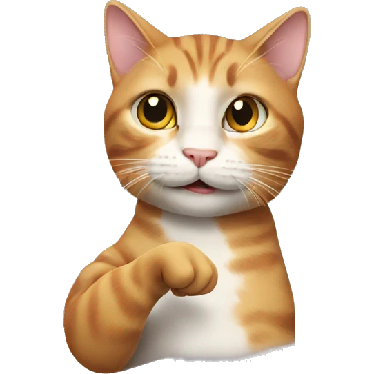 A cat raising its thumb emoji