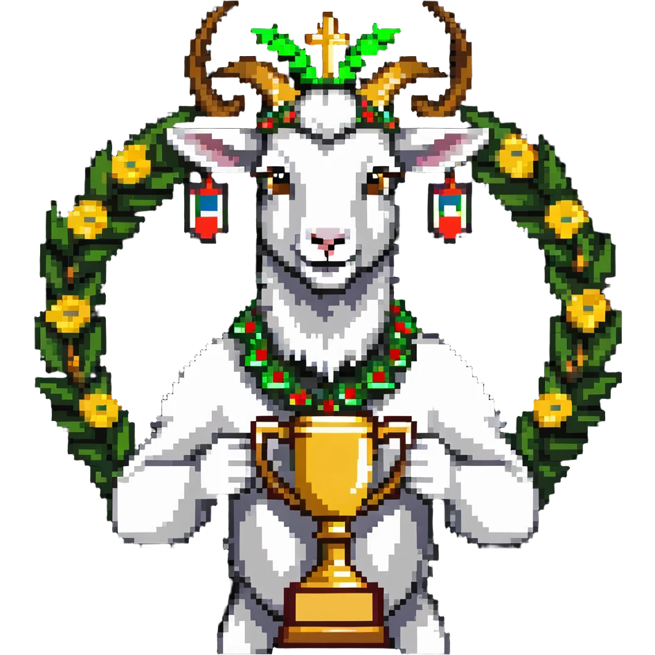 champion goat with trophy emoji