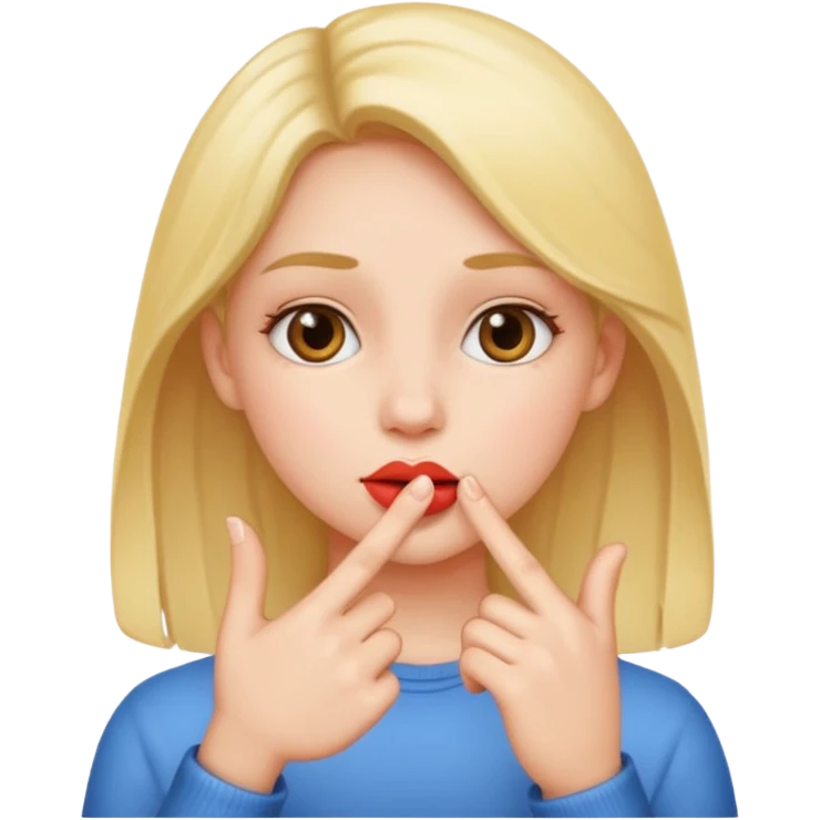 Finger to lip girl emoji emoji