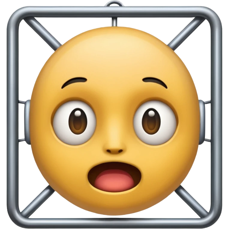 a emjoi face in a cage emoji