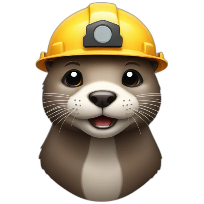 otter with construction head emoji