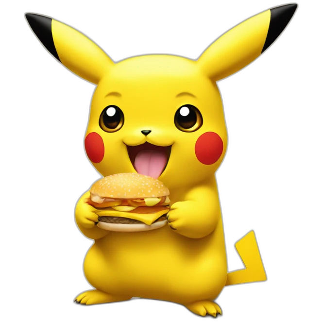 Pikachu eat mc Donald's emoji