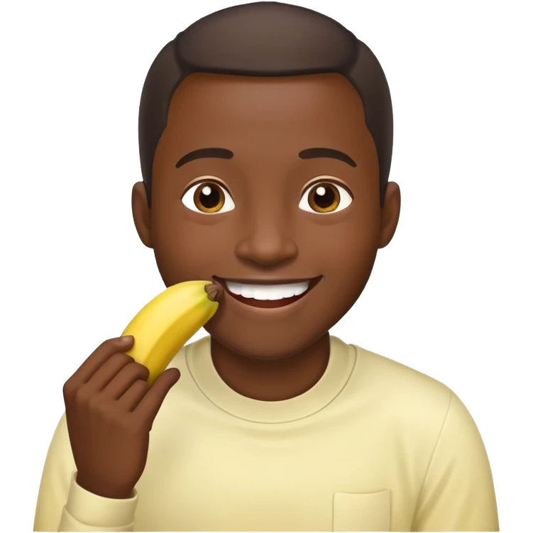 Black man eating banana emoji
