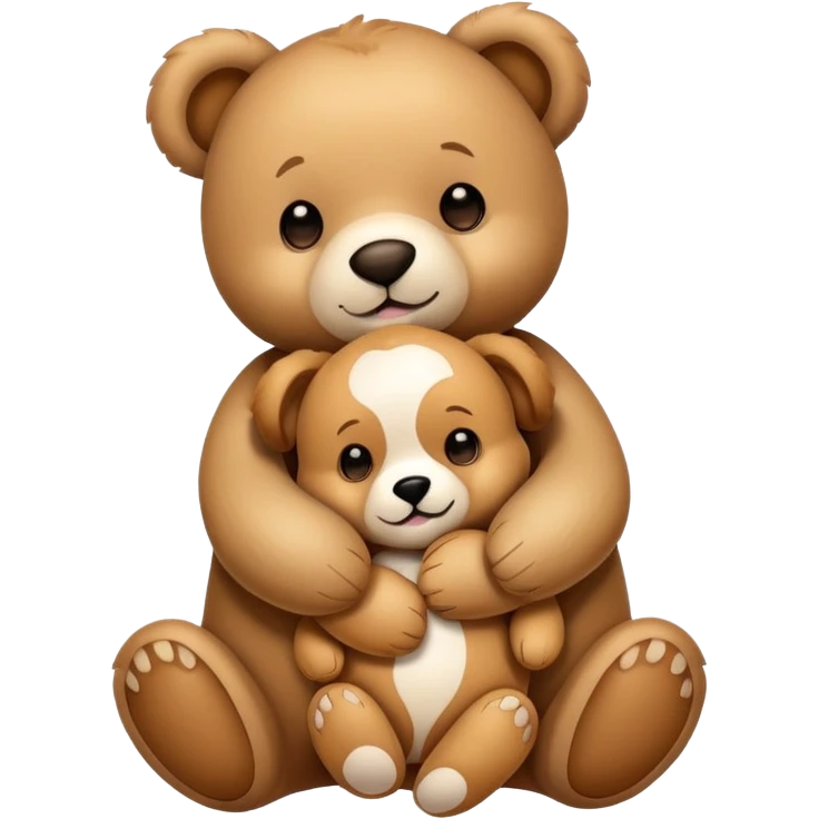 Teddy bear with a puppy emoji