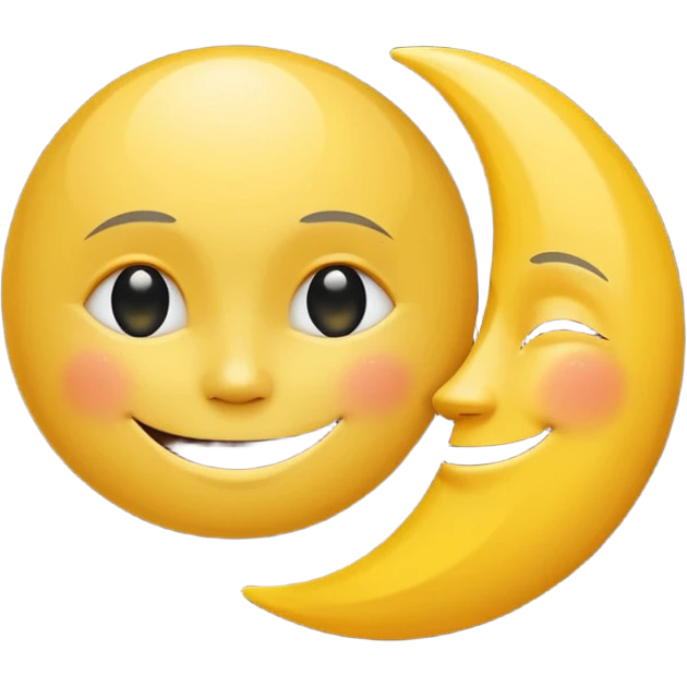 Genarate me a emoji of Drak mode moon and bright mode sun Like we got In our mobile phones emoji
