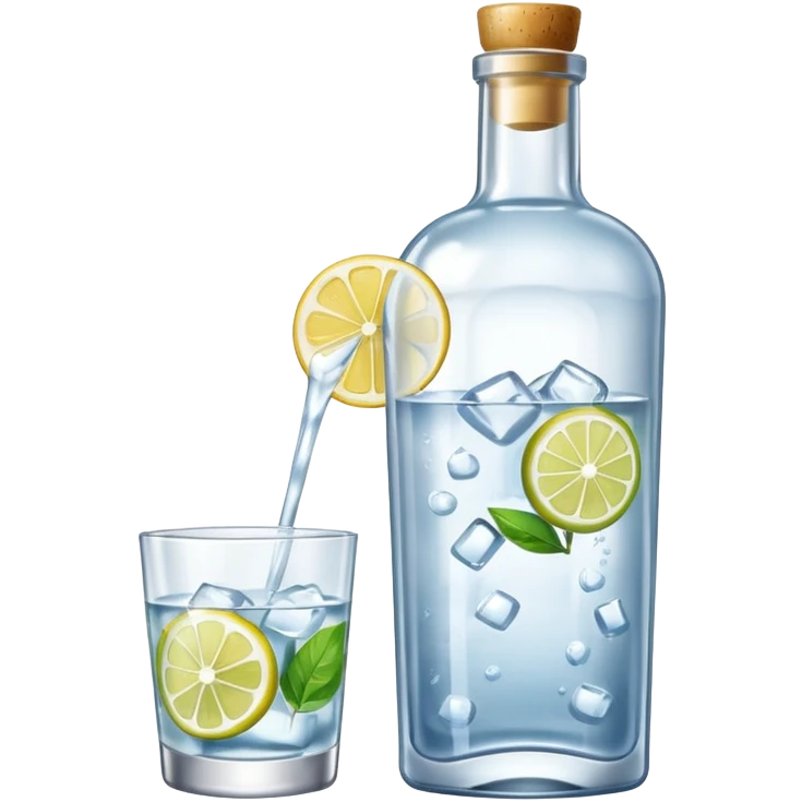 gin tonic with a tonic bottle on the side  emoji