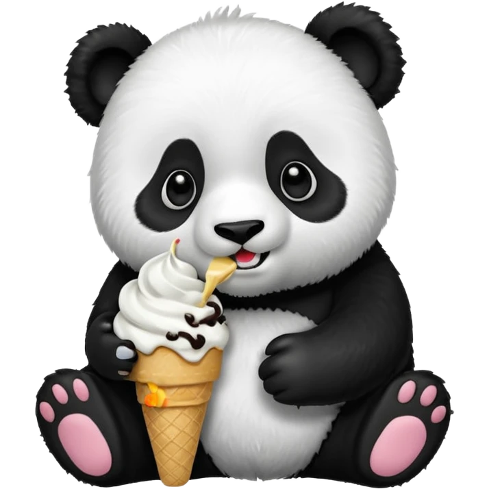 Panda eating ice cream emoji