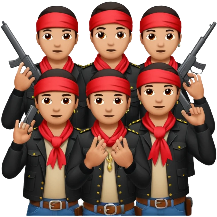 Norteño street gang repping gang signs and guns emoji