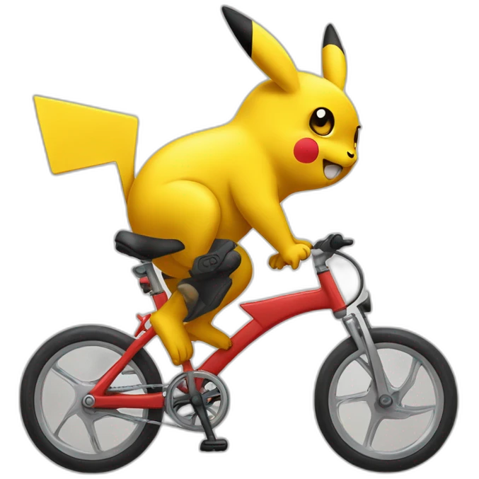 pickachu sur un velo al'envers emoji