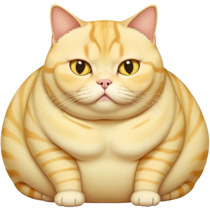 obese yellow american short hair cat very fat fat fat fat fat emoji