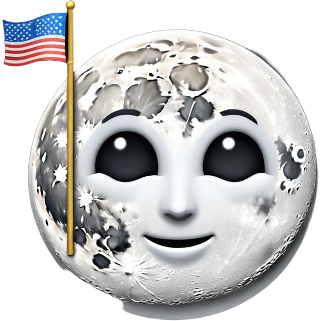 На фоне космоса луна а на ней флаг и написано "MAJESTIC" emoji