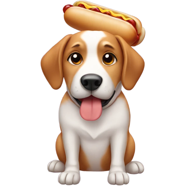 Dog in a hotdog bun emoji