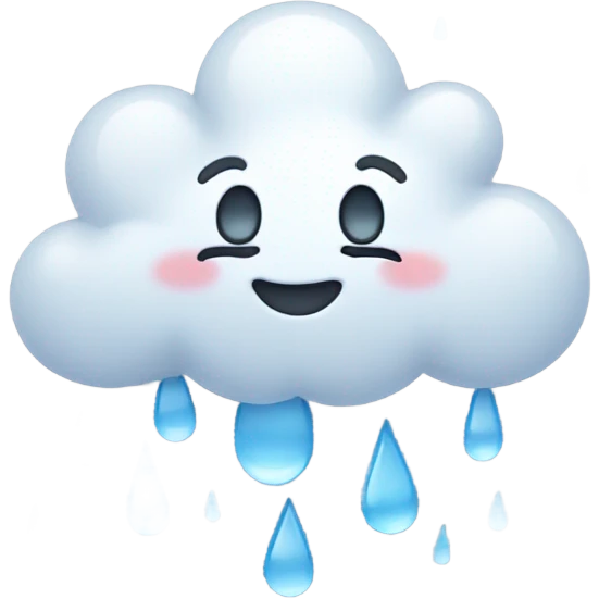 A happy rain cloud saying good morning  emoji