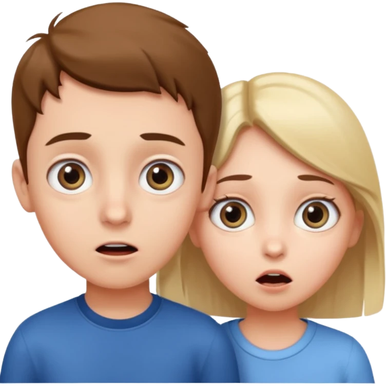 boy and girl surprise face emoji