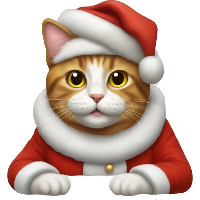 cat dressed as santa claus emoji