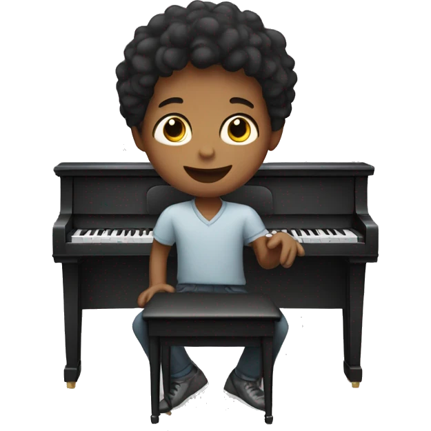 Boy playing piano  emoji