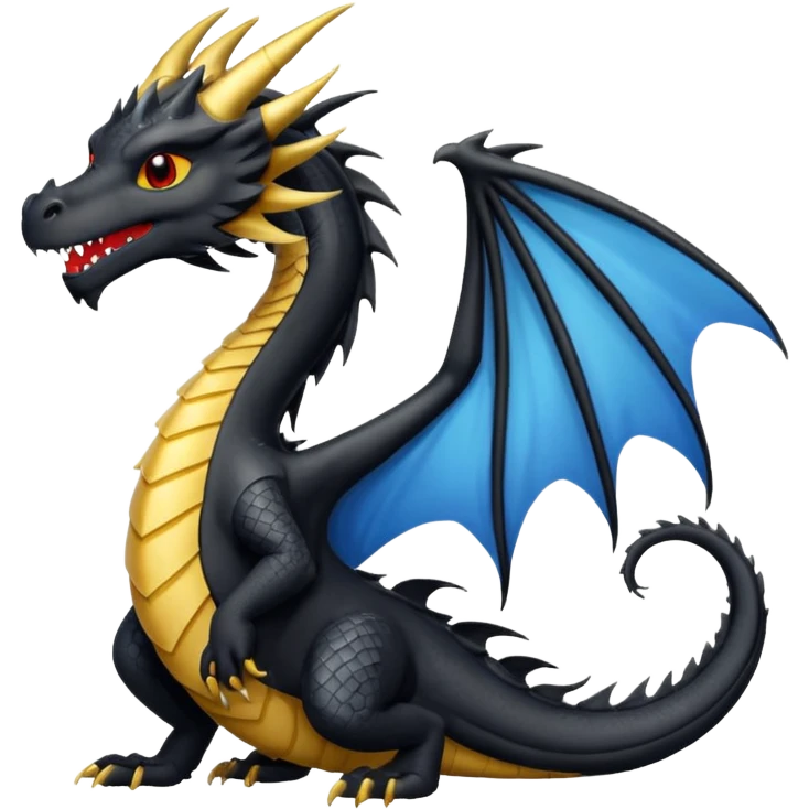 Fourth wing black morningstar dragon  emoji
