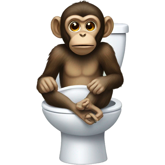 Monkey on the toilet  emoji