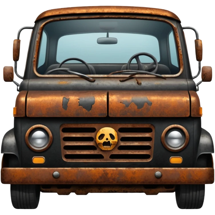 Broken Urban Vehicle black emoji
