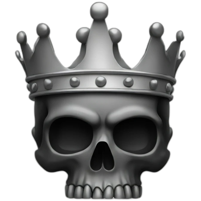 Skull king crown black emoji