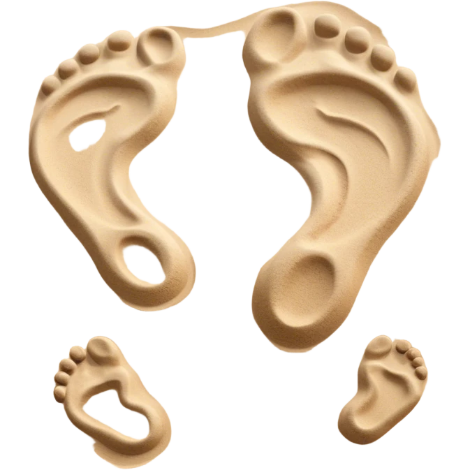 inner child footsteps on sand w adult footsteps emoji