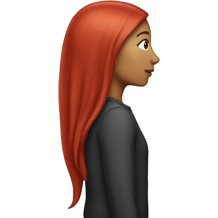Red long head girl emoji