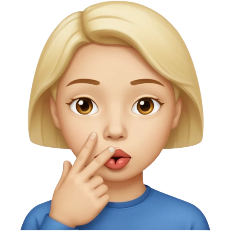 Emoji de hombre con el dedo indice por encima de la boca emoji