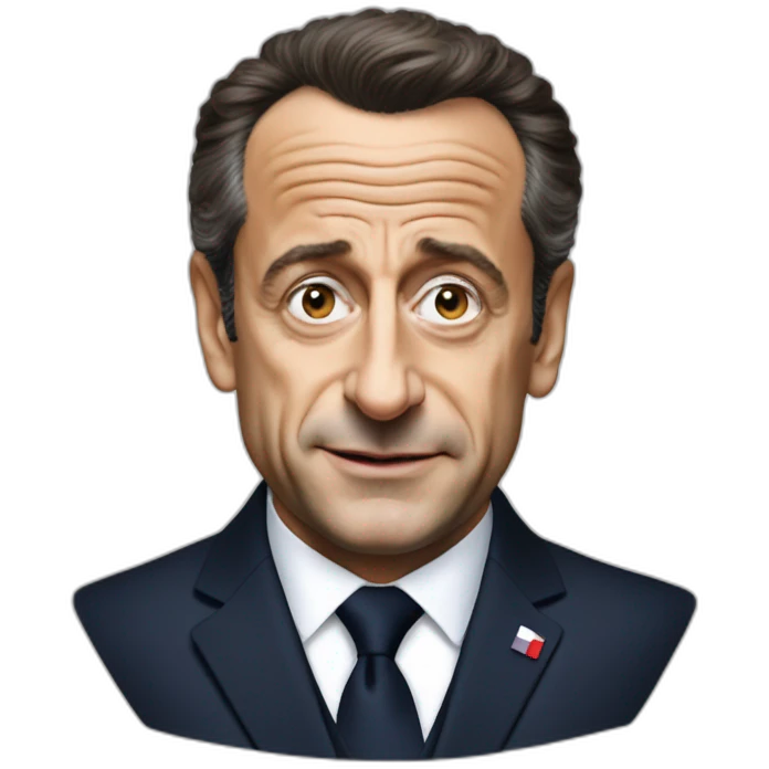 Sarkozy front of Macron emoji