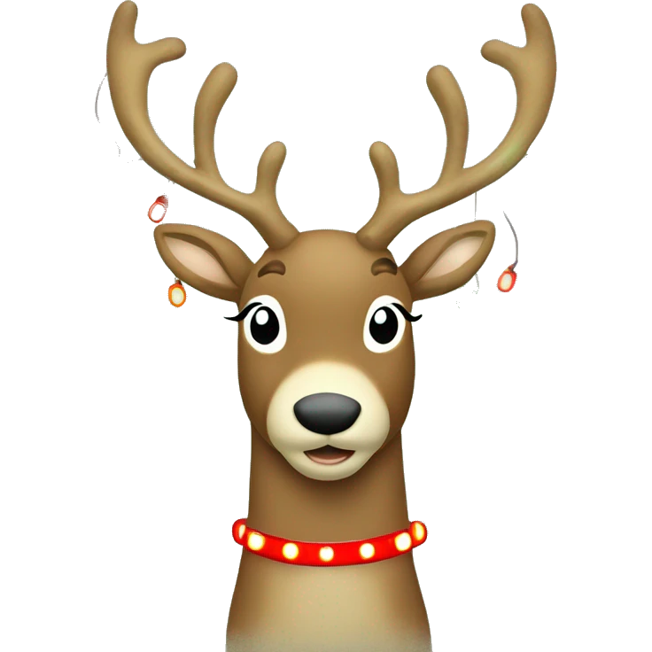 Reindeer with red, green, & white vintage Christmas lights  emoji