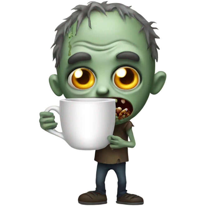Zombie holding a cup emoji